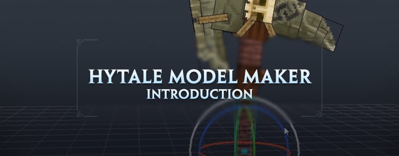 Заголовок блога Hytale Model Maker со стилизованным магическим персонажем на тёмном фоне с эффектами зелёной энергии