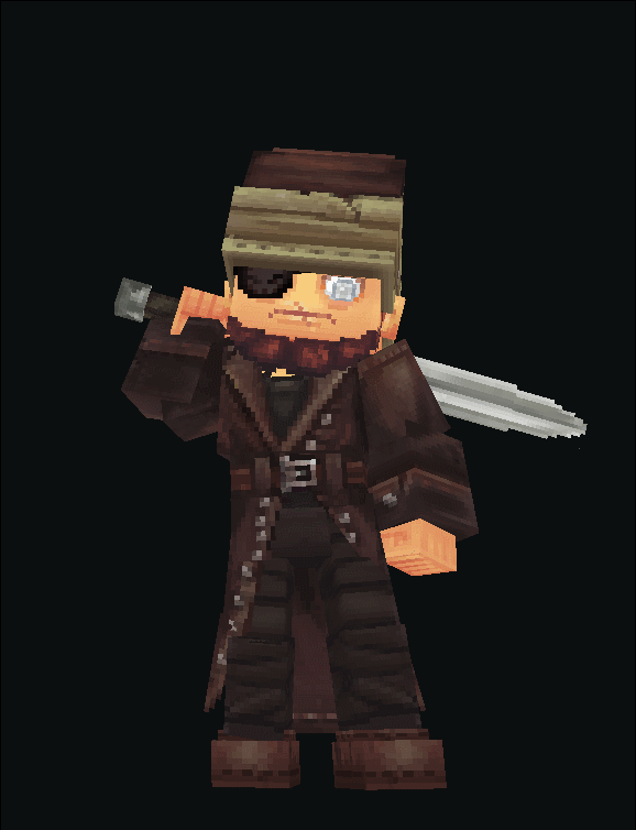 Анимированный персонаж Hytale из более мрачной части тематического спектра игры