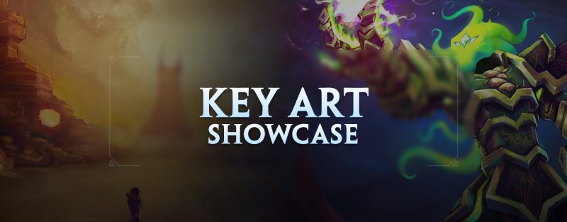 Заголовок галереи ключевых артов Hytale: слева пустынный пейзаж, справа маг пустоты с зелёной магической энергией