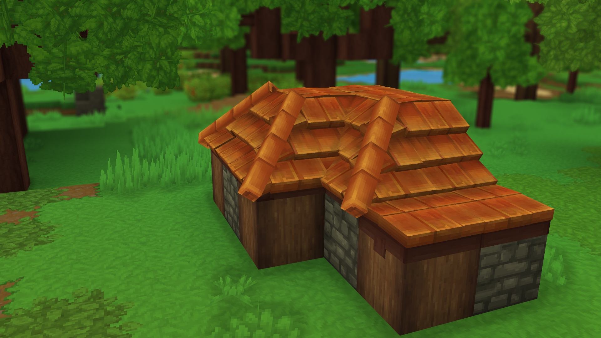 Соединённые кровельные блоки с черепичными элементами и наклонными поверхностями