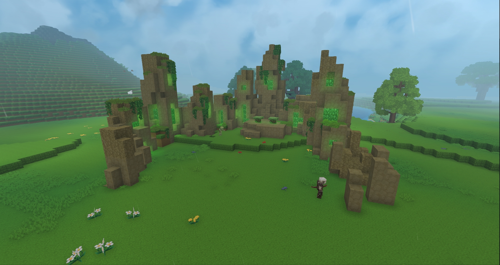 Рабочая версия круга земли в игре со стоячими камнями и центральной платформой