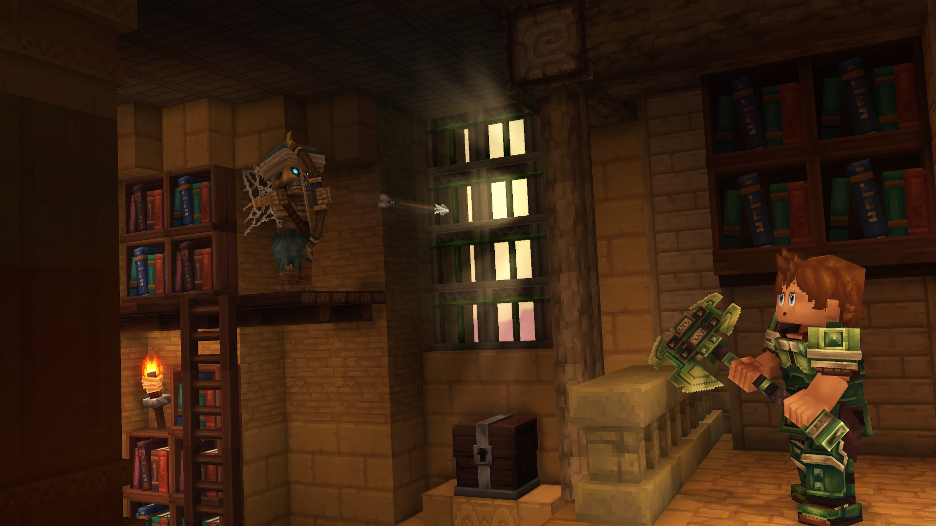 Боевая сцена в Зоне 2 (Zone 2): игрок сражается с врагами среди пустынных руин