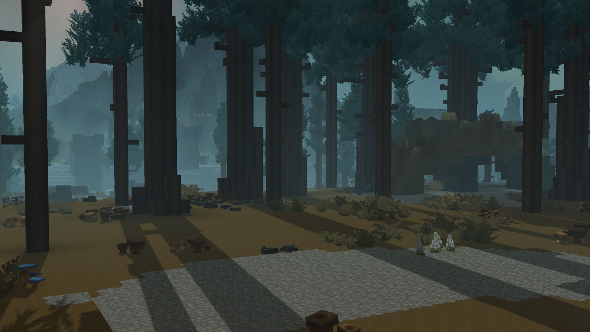 Атмосферный заснеженный пейзаж Зоны 3 (Zone 3) с драматичными тенями в золотой час