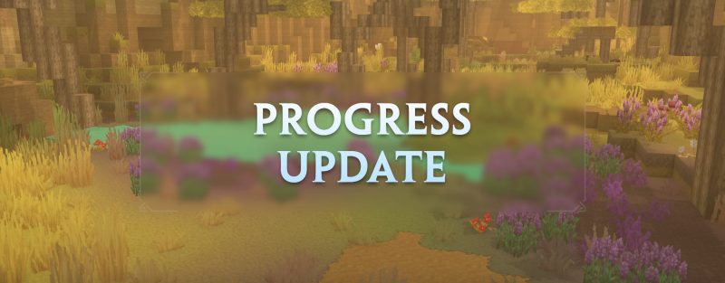 Заголовок обзора прогресса с различными скриншотами разработки Hytale