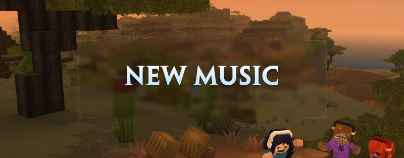 Музыкальные ноты и пейзажи Hytale, представляющие саундтрек игры