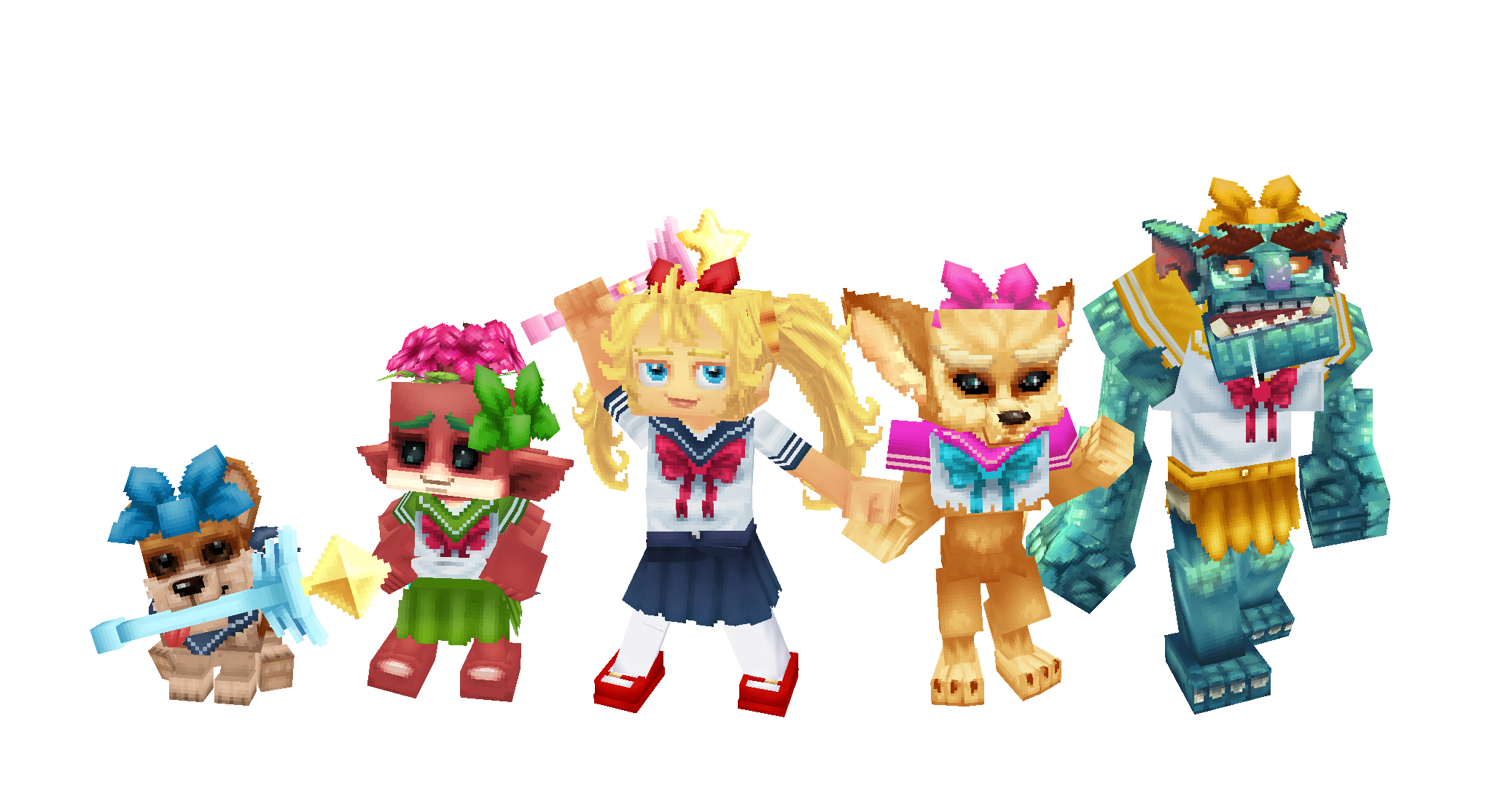 Примеры костюмов в аниме-стиле, созданные членом арт-команды Stein