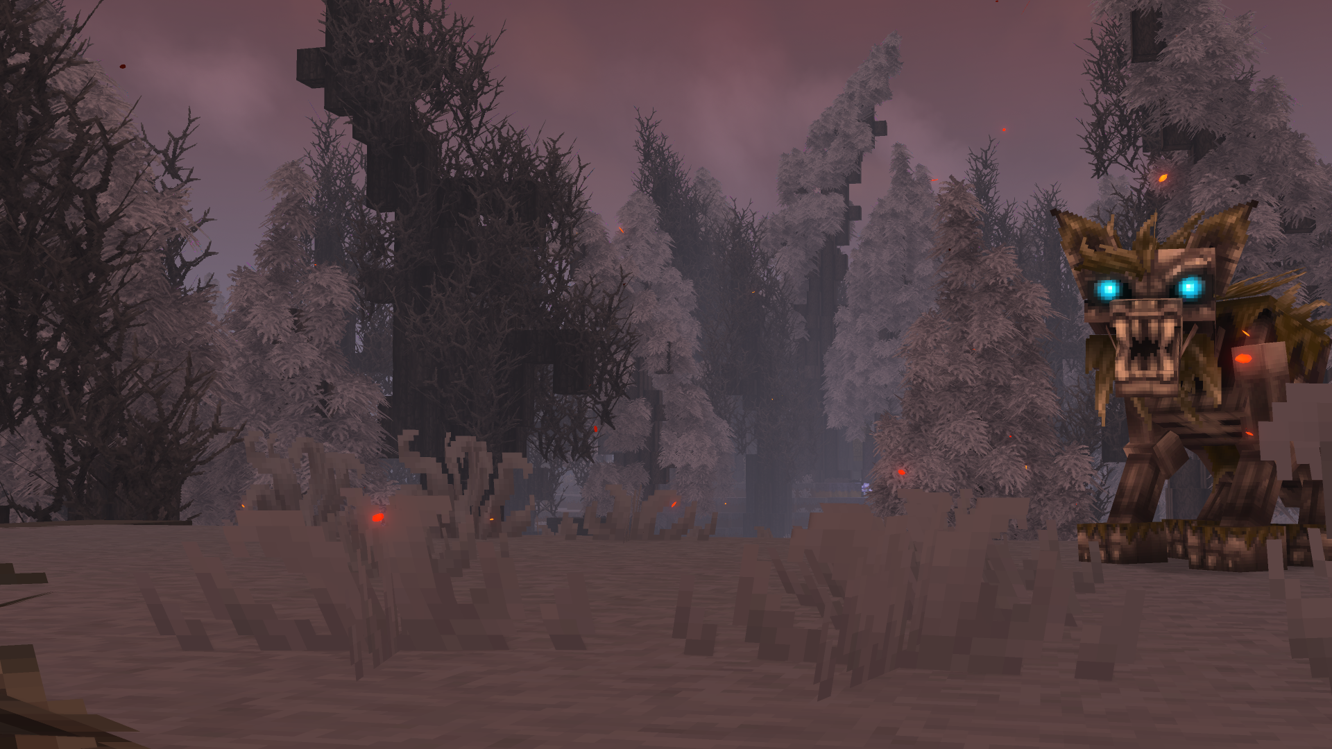 Угасающие угли в Призрачном лесу (Ghost Forest), хранящие память о прошлой катастрофе