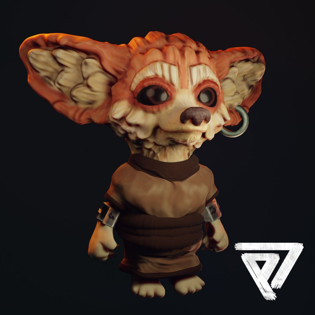 Высокодетализированная 3D-скульптура молодого Ферана (Feran) с проработанной шерстью и чертами лица