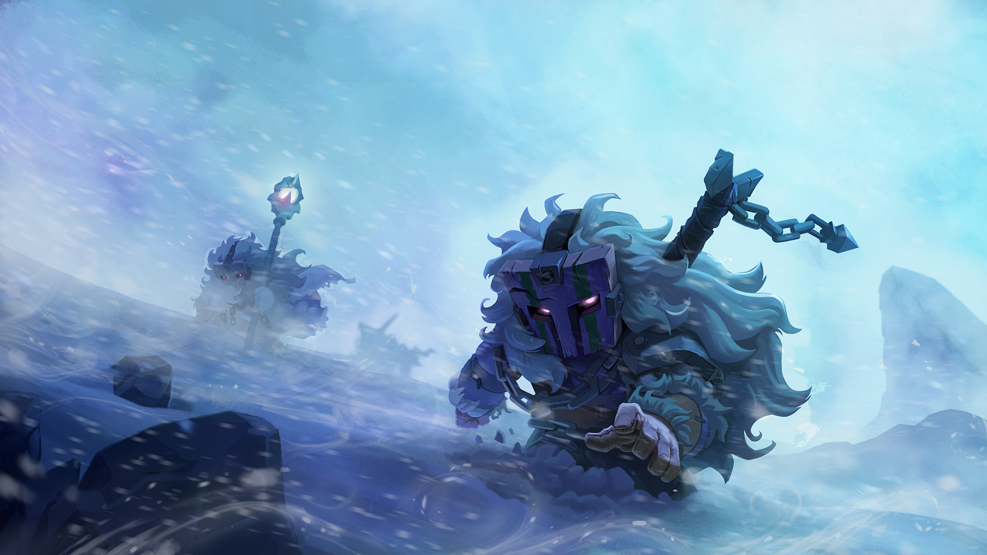 Ключевой арт с персонажами фракции Чужеземцев (Outlanders) в драматичной позе