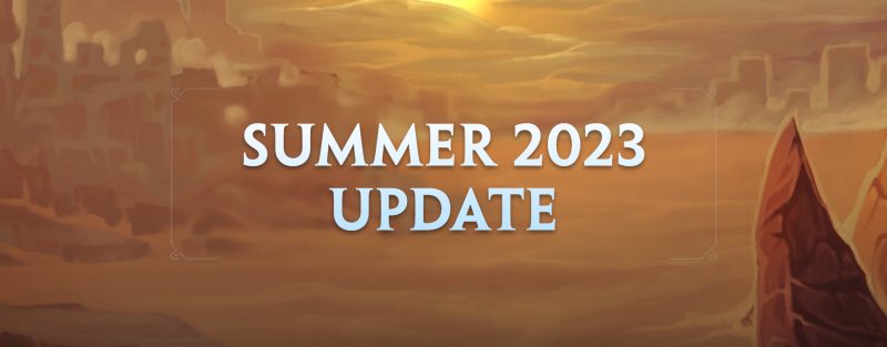 Обложка обновления за июнь 2023 года с информацией о росте студии и новыми ключевыми артами