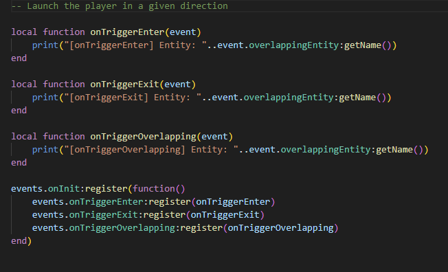 Пример скрипта Luau для обработки пересечения триггера с пусковой платформой (Launch Pad)