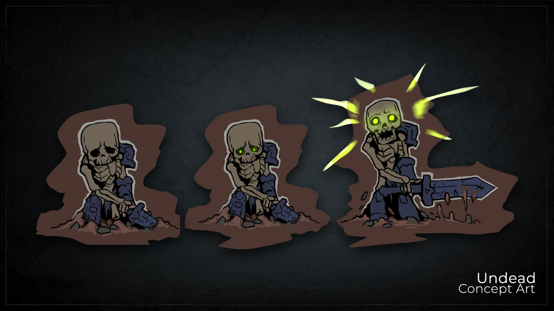 Концепт-арт фракции нежити Undead с различными типами персонажей в Hytale