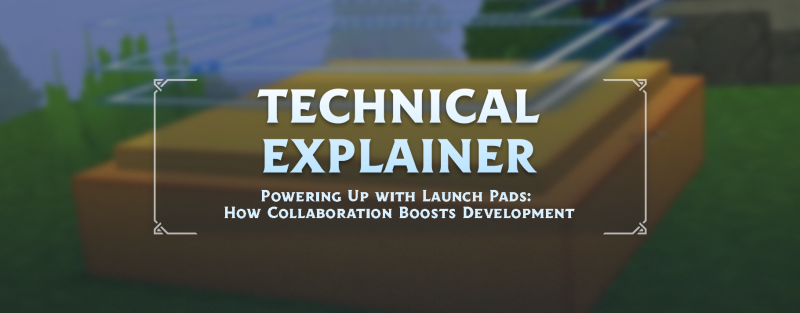 Заголовок технической статьи о разработке пусковых платформ (Launch Pads) в Hytale